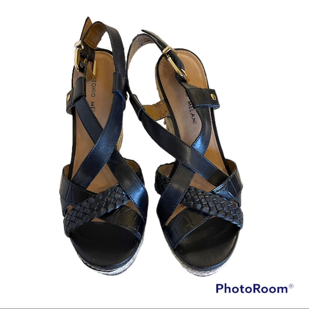 Antonio Melani Black Wedge Sandal